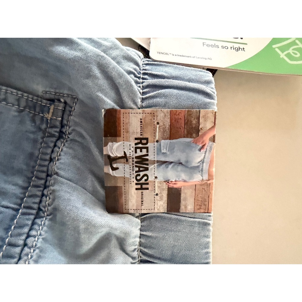 Rewash Womens Utility Jogger Pants Light Wash Blue Cargo Tencel Blend Size Large - Picture 5 of 8